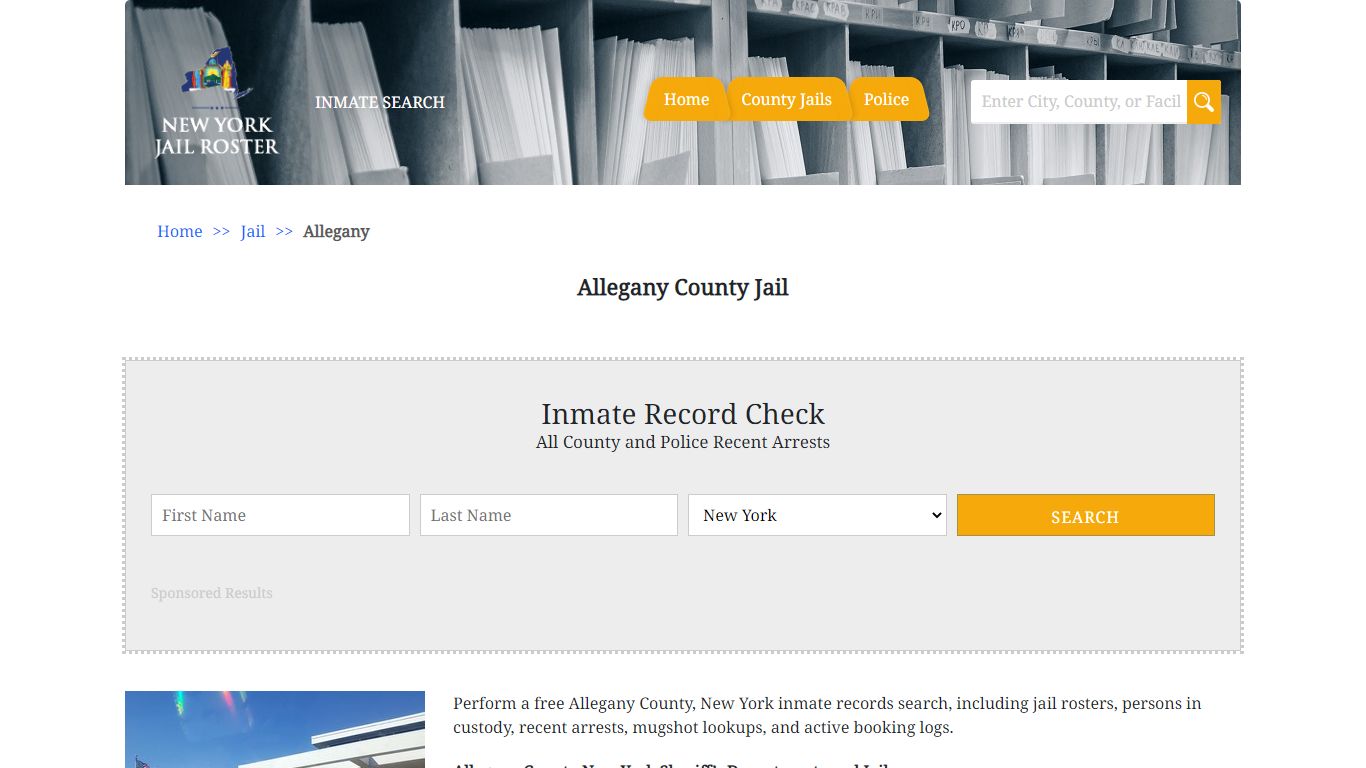 Allegany County Jail - Jail Roster Search